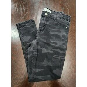 Social Standard by Sanctuary Womens Mid-Rise‎ Ankle Skinny Jean Black Camo Sz 6